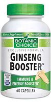 Botanic Choice Ginseng Booster-Adult Daily Supplement - Promotes Energy and Stamina Supports Memory and Cognitive Function Helps Fight Stress and Fatigue 60 Capsules