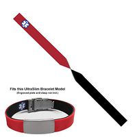 EpicBand Duo Medical Alert Repl Band (no Clasp) - Black/Red