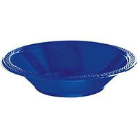 Amscan Reusable Party Bowls Tableware, Bright Royal Blue, Plastic, 12 Oz, Pack of 20 Party Supplies