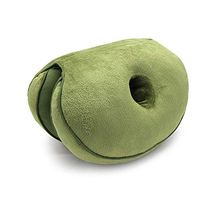 DPS&RXX Dual Comfort Cushion Lift Hips Up Seat Cushion Multifunction, for Pressure Relief, Fits in Seat, Back, Hamstrings Pain,Office & Car Use,Green