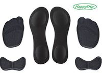 HappyStep® 3-in-1 Shoe Cushioning Kits: 1-Pair X High Heel Insoles, 1-Pair X Ball of Foot Cushion + 1-Pair X Heel Liner (Color: Black) for Women Size 5-8