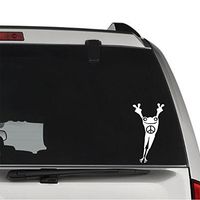 GottaLoveStickerz Happy Frog Peace Sign Permanent Vinyl Decal Sticker for Laptop Tablet Helmet Windows Wall Decor Car Truck Motorcycle - Size (05 Inch / 13 cm Tall) - Color (Gloss White)