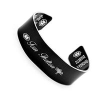 Medical Alert ID Personalized Customized Engraved Aluminum Cuff Bracelet (Outside+Inside Bracelet, 7.5")