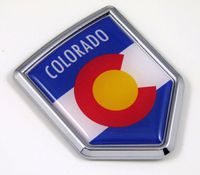 Colorado CO USA State Flag Car Chrome Emblem Decal Sticker Bike Laptop Boat 3dd Sticker Badge