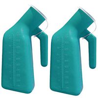 Portable Male Urinal, Buytra 2 Pack Plastic 1000ML Men Urinal Pee Bottle with Lid for Hospital, Travel, Camping, Car Road Trip