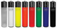 8 Reusable Clipper Lighters Assorted Solid Colors Refillable Reflintable Regular Size