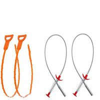 4 Pack Drain Snake Hair Drain Clog Remover With Clog Remover Cleaning Tool For Kitchen/Sink/Bathtub(2 Pack Yellow +2Pack Drain Relief Tool)