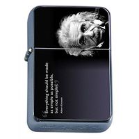 Einstein Simple Flip Top Dual Torch Em1 Smoking Cigarette Silver Refillable Dual Flame