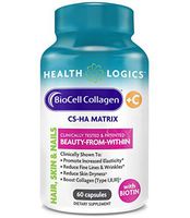 Health Logics Hair Skin Nails with Biotin and BioCell Collagen + C, Beauty from Within 60 Capsules