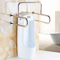 DWW Toilet Safety Handrails - Bathroom Grab Bar Urinal Frames - Medical Railing Helper - Balance Support Rail for Elderly, Handicap, Disabled (Color : Without Leg)