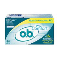 o.b. Pro Comfort  Applicator Free Digital  Tampons, Regular Absorbancy, 40 Count (Pack of 1)