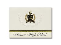 Signature Announcements Anacoco High School (Anacoco, LA) Graduation Announcements, Presidential style, Basic package of 25 with Gold & Black Metallic Foil seal