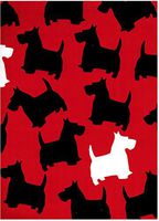 Black and Red Scottish Terrier Rolled Gift Wrap Paper 2 Sheets of 19.5 in x 27.5 in