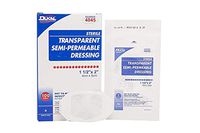 Dukal Transparent Semi-Permeable Dressing, Sterile, 1-1/2" x 2" (Pack of 100)