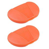 VitaCarry Small 4 Compartment Pocket Pill Box Holds up to 20 Aspirin Size Tablets - 3.0" x 2.0" x 0.6" (Pack of 2 - Pastel Orange)