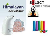 Himalayan Pink Salt Inhaler with 170g of Salt Plus 5 Salt Filled Travel Inhalers, All-Natural Respiratory Aid from Select Health & Wellness