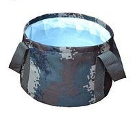 kyi outdoor Folding basin Portable bucket Foot bath Laundry tourism Very light wash basin Can be filled with hot water (Digital camouflage)
