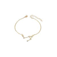 Sunhusing Ladies Simple Personality Bracelet Twelve Constellation Anklets Girlfriends Birthday Gift Jewelry(F)