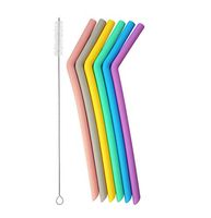 Boba straws, Wide Reusable Smoothie Straws, Great for Bubble Tea, Boba Tea and Milkshakes, Portable Drinking straws Food Grade Silicone (10.2INCHES/BENDABLE)