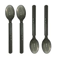 Plastic Cutlery, [50 Pcs] Disposable Plastic Spoons, Great for Every Day Use, Home, Office, Party, Picnics, or Outdoor Events (Black Spoons 50 Count)