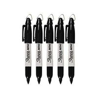 Sharpie Mini Permanent Markers with Golf Keychain Clips, Fine Point, Black Ink, Pack of 5
