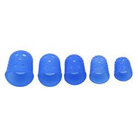 SOURBAN 15pcs Finger Protectors Silicone Finger Tips Rubber Protection Non-Stick Covers Gel Finger Cots for Hot Glue Gun Sewing Adhesives Scrapbooking Instrument,Blue