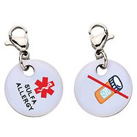 Sulfa Allergy Snap-On Bracelet Charm-Parent (Stainless Steel),84