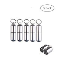 Grocery House Cute Mini Aluminum Pill Capsule Holders Key Chain (5Pcs)