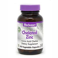 BlueBonnet Albion Chelated Zinc Vegetarian Capsules, 30 mg, 90 Count ('743715006805)