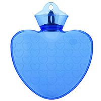Warm Simple 1 L Hot Water Bottle Safe Water-Filled, Hot Water Bottle (Heart-Shaped, Blue)