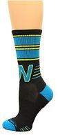 New Balance Retro Collection Crew Socks 1 Pair, Black/Teal/Yellow, Men's 7.5-9 / Women's 6-10