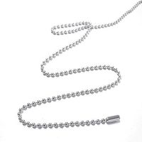 GWHOLE 24 Inches Nickel Plated Ball Chain Necklaces Size #3, Pack of 50