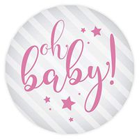 Pink Oh Baby Boy Seals, 1 1/4 Inches, 140 Count