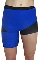 Athletec Sport Adjustable Compression Groin Support Wrap for Hip Arthritis, Thigh, Hamstring, Quadriceps Injuries, Sciatic Nerve Pain Relief Brace for Men & Women - Bright Blue (One Piece)