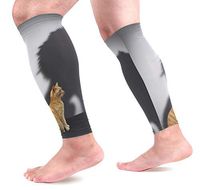 Anmarco Cat with Lion Shadow Sports Calf Compression Sleeves Leg Compression Socks Calf Guard for Running, Cycling, Maternity, Travel, Nurses