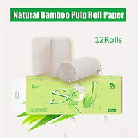 Redgiants 12 Rolls 4-Layers Thickened Soft Paper Towels, Adults Kids Skin-Friendly Non-irritating Wood Color Multi-fold Household Kitchent Toilet Paper Towels Napkin, Paper Size: 12.3cm x 12cm