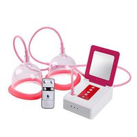 GYKFY Electric Double Cup Breast Enhancement Instrument Massager with Remote Control Chest Lift Up Machine Silicone Chest Care Devices Women Beauty Tool,L