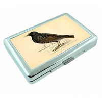 Perfection In Style Metal Silver Cigarette Case Vintage Birds Design 011
