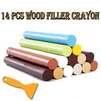 Crayon Furniture Floor Repair Kit Wood Filler - 14 Colors+1 Scraper - Melting Wax Stick Crayons for Scratches, Nail Hole, Wood Floors, Tables, Desks, Carpenters, Bedposts