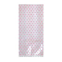Amscan 380077.109 Printed Cello Treat Bags w/Bows ‑ New Pink Party Supplies, 8 1/4" H x 3 3/4" W x 1" D
