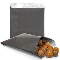 AZOWA 100 CT Small Paper Treat Sacks Black 6 x 9 in Candy Buffet Bags for Party