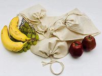 Cotton Muslin Bags, 100% Organic Cotton with Single Drawstring. Premium Quality Reusable Eco-Friendly Natural Muslin Bags. (50, 4x6 Inches)