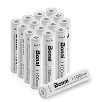 BONAI 1100mAh AAA Rechargeable Batteries 1.2V Ni-MH High-Capacity Batteries AAA 16 Pack - UL Certificate for Garden Lights