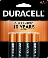 Duracell - CopperTop AA Alkaline Batteries - Long Lasting, All-Purpose Double A Battery for Household and Business – 4 Count