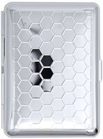 Silver Honeycomb (14 Kings) Metal-Plated Elastic Bands Cigarette Case & Stash Box