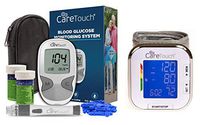 Care Touch Diabetes Testing Kit Bundle with Fully Automatic Wrist Blood Pressure Cuff Monitor, Platinum Series