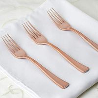 Efavormart 108 Pcs Wholesale Rose Gold Metallic Disposable Plastic Fork for Wedding Party Banquet Events Candy Buffets Dinnerware