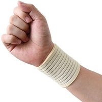 uxcell Beige Elastic Sports Wrist Brace Band Hand Palm Wrap Bandage Guard Supporter