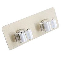 EOPER Wall Mounted Mop and Broom Holder Multipurpose Organizer Storage Hanger Hooks for Kitchen and Bathroom,Double White