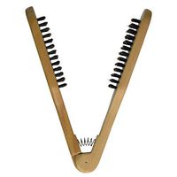 JUJUMALL-DIY Salon Hairdressing Hair Straightener Wooden Anti-static Dual-Brush Comb T1
